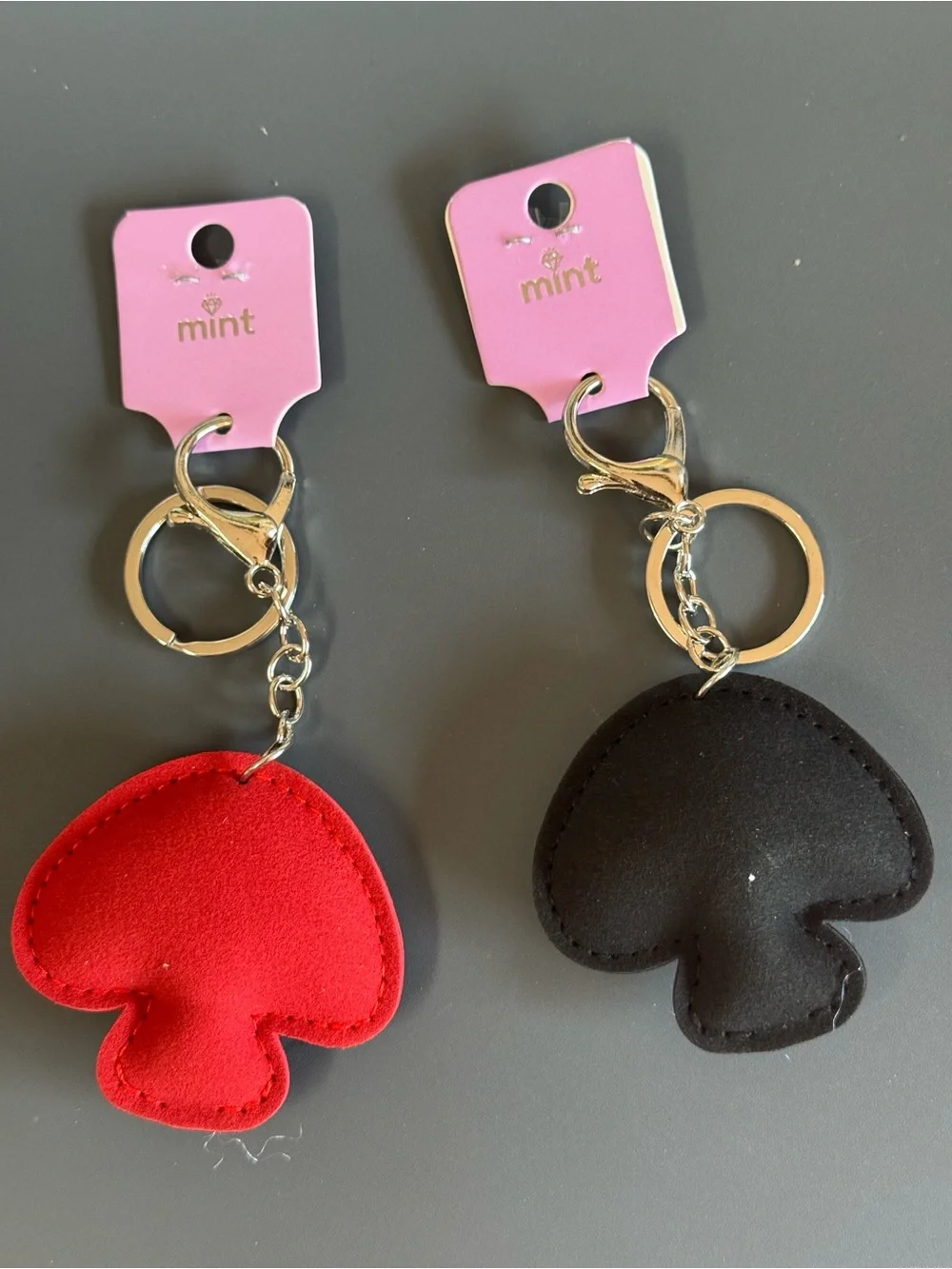 Mint Rhinestone Mushroom Keychain Bag Charm NWT Red